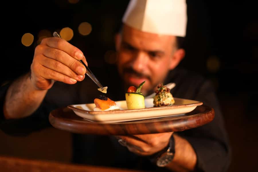 Dubai: Luxury Safari with Michelin-Curated 5-Course Dinner - Sunset canapes and a camel ride: the golden hour portion