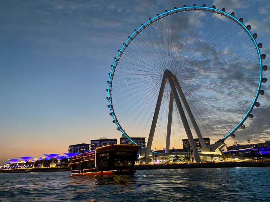 Dubai Marina: Dinner Cruise in a Traditional Boat - Dubai Marina Night Views From the Ocean Empress Dhow