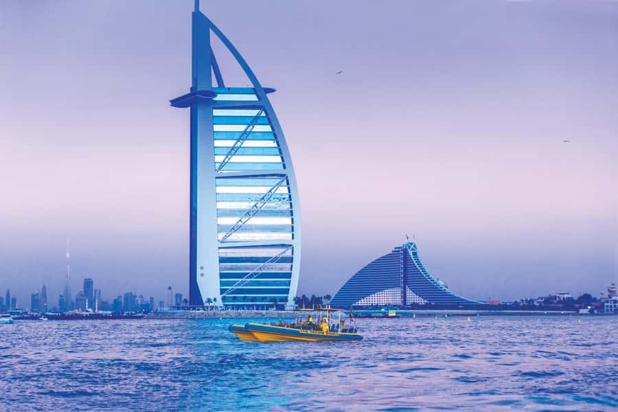 Dubai Marina: Guided Sightseeing Tour by Speedboat - Atlantis The Royal and Burj Al Arab: two icons, two moods