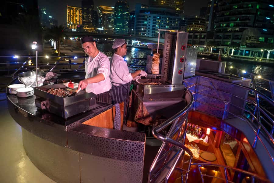 Dubai: Marina Luxury Dhow Dinner Cruise - First impressions on a Dubai Marina dhow