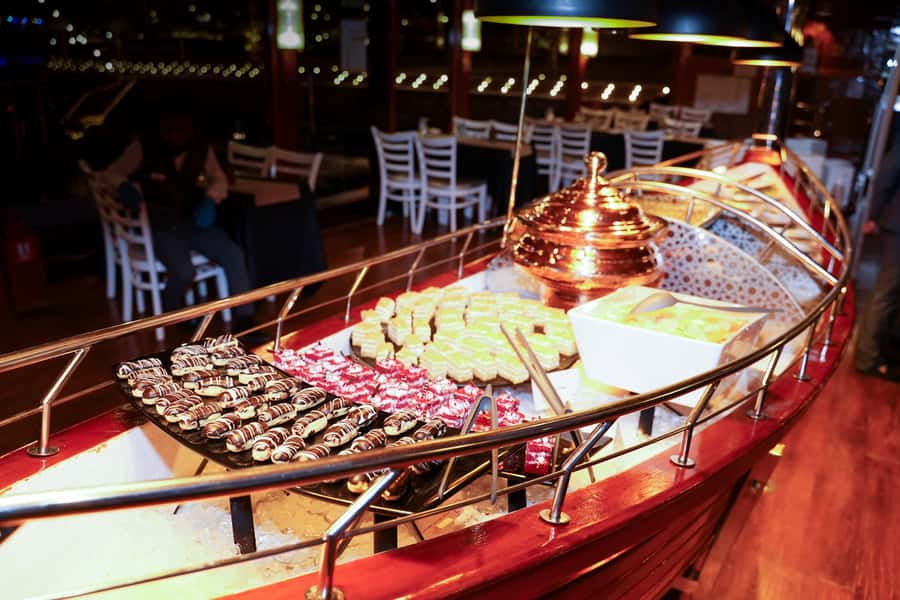 Dubai: Marina Luxury Dhow Dinner Cruise - Dinner on board: buffet style without the chaos