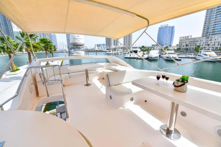 Dubai: Marina Private Luxury Yacht Tour - The swim stop in the lagoon: Cool off without turning it into a hassle