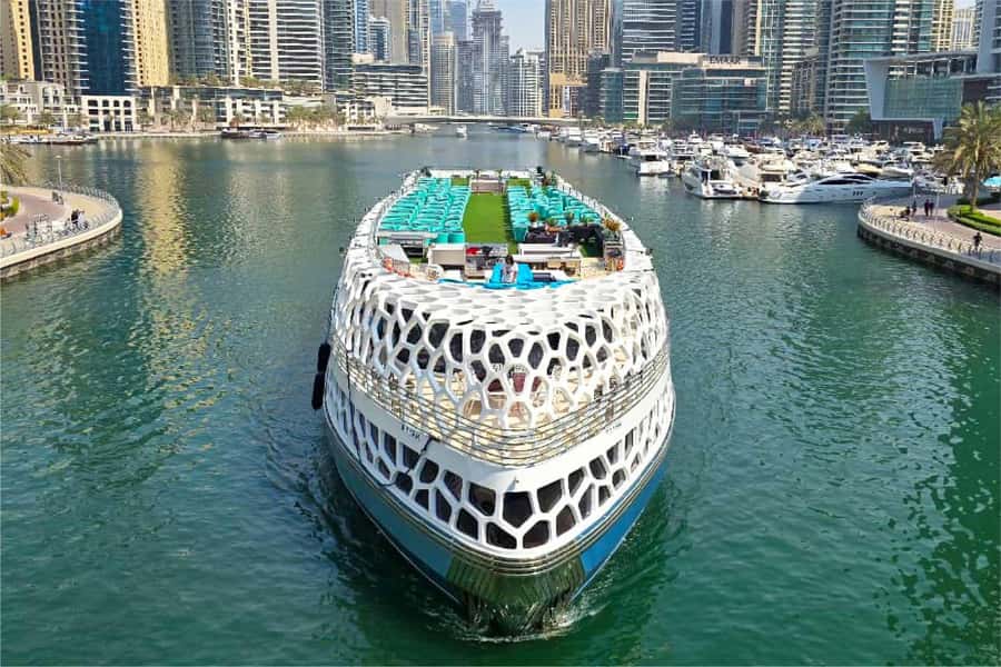 Dubai: Mega Yacht Dinner Cruise with Buffet - The Cruise Route: Marina to JBR, Ain Dubai, and Palm Jumeirah