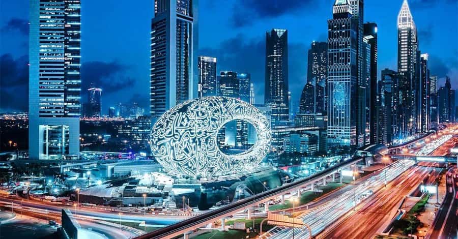 Dubai: Nighttime Guided City Tour by Van & Blue Water Island - Burj Khalifa at Night, the Main Character Stop