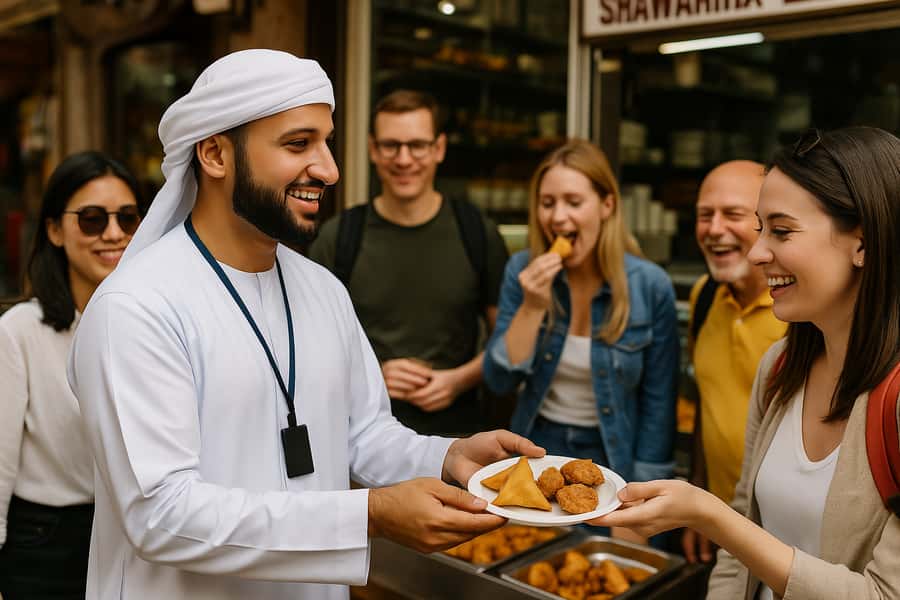 Dubai: Old Town Walking Tour with Abra Cruise & Street Food - The Old Mosque and Old Wall remnants: architecture with a story