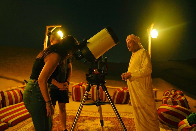 Dubai Overnight Desert Safari, BBQ & Stargazing at Al Khayma Camp - Night at the camp: coffee/tea demonstration, campfire stories, and real stargazing