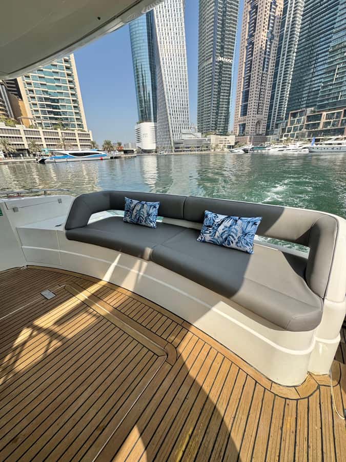 Dubai: Palm Jumeirah luxury private yacht Tour - Palm Jumeirah and Burj Al Arab from the water