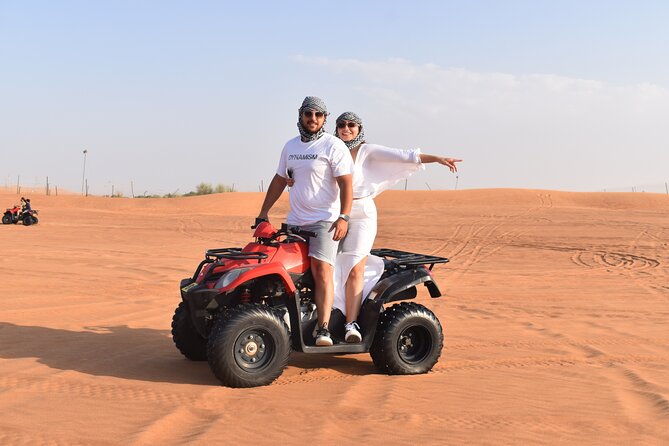 Dubai Premium Red Dunes Safari, Quad Bike, Camels & BBQ - Quad-Bike ATV Ride and Camel Time, Two Different Speeds