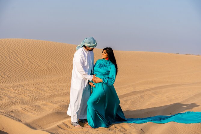 Dubai: Private Photoshoot with Hotel Pickup & Drop-off - Outfits, including the flying dress idea