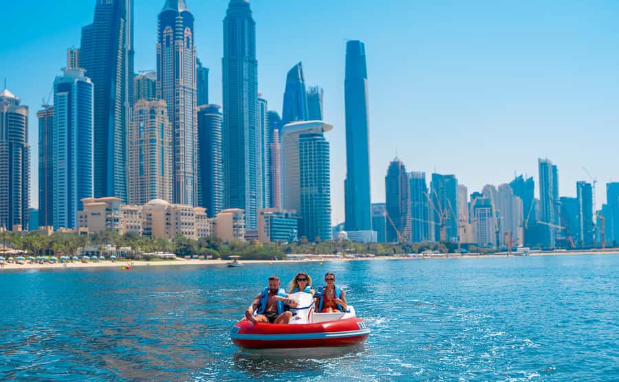 Dubai: Private Self-Drive SeaKart Jet Ski Boat Tour - Palm Lagoon swimming and the comfort tips that keep it fun