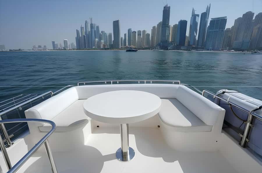 Dubai: Private Yacht Tour Experience with Soft Drinks - Soft drinks, air-conditioning, and Bluetooth music on deck