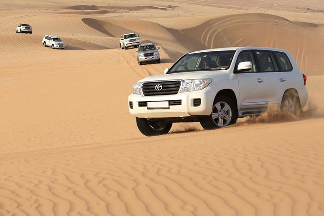 Dubai Red Dune Safari with BBQ Dinner & Live Shows from RAK - Sandboarding and camel riding, included fun you can do more than once