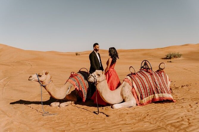 Dubai: Red Dunes Desert Safari, Camel ride, Sandboard, Quad Bike - Shisha, Tanura, and Belly Dance at the VIP Bedouin-Style Camp