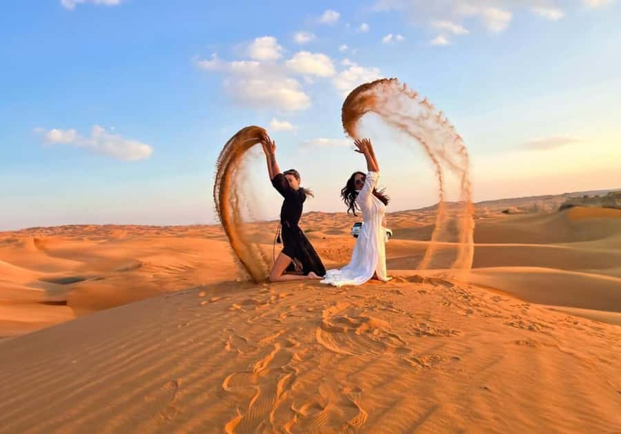 Dubai: Red Dunes Evening Quad Bike, Dune Blast with BBQ - Falcon Photo and the Trip Into Dream Night Camp