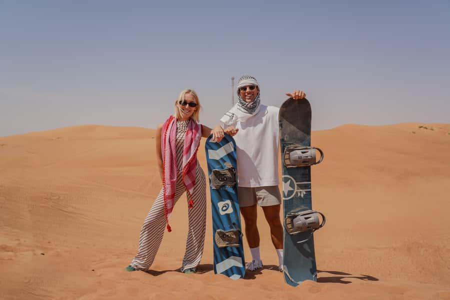 Dubai: Red Dunes Quad Bike, Dune Buggy, Camel & Refreshments - The Real Itinerary: Quad or Buggy, Sandboarding, Camels, Falcons