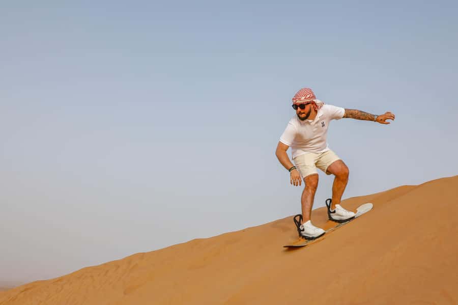 Dubai: Red Dunes Quad Bike with Sandboarding, Camels and BBQ - Welcome refreshments in the tent, then the safety briefing