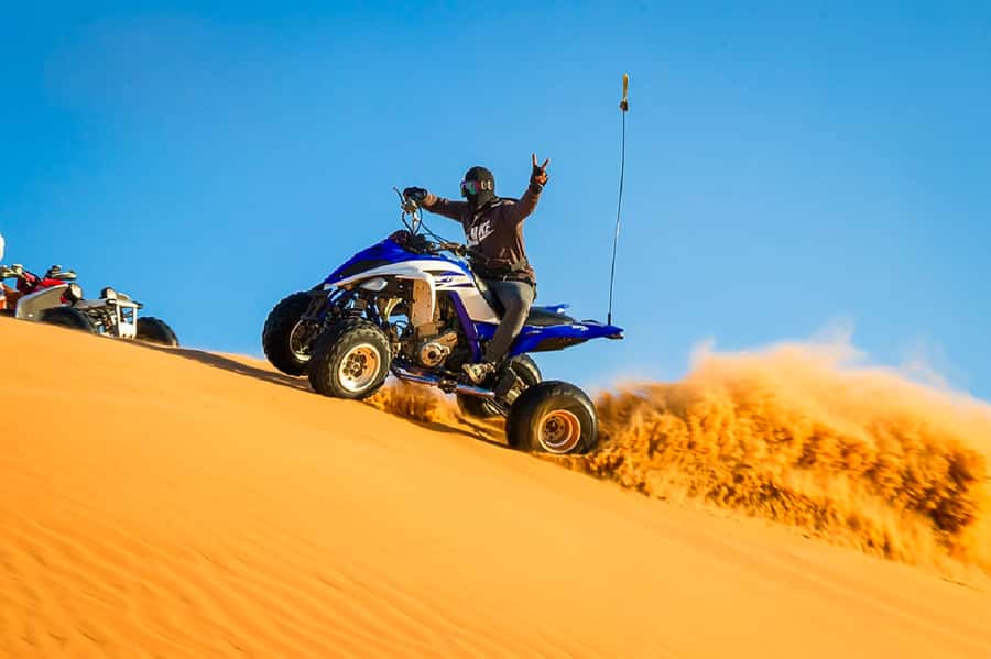 Dubai: Safari, Quad Bike, Camel Ride, and Buffet Dinner - Red-Sand Thrills in 7 Hours, From Pickup to BBQ Camp