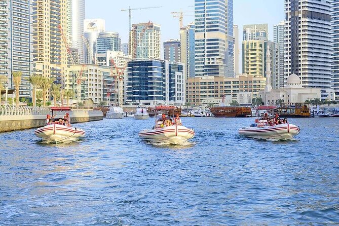 Dubai Speedboat Tour, Marina, Atlantis, Palm & Burj Al Arab - The boat setup, safety, and how the crew runs the ride