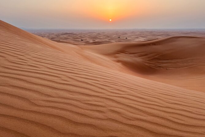 Dubai Sunrise Desert Safari Red Dune Camel Falcon & Sandboarding - Dune bashing in a 4x4: fun, fast, and real sand