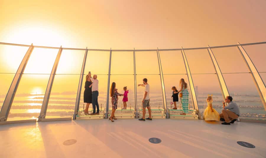 Dubai: The View At The Palm Ticket & 1.5 Afternoon Yacht - Entering The View at the Palm Tower, 52nd-floor start