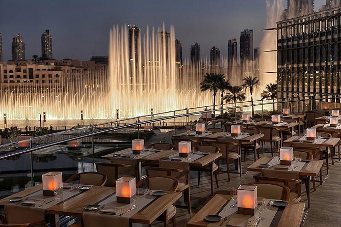 Dubai Top Five Attraction Tour Tickets & Armani Buffet Dinner - Armani buffet dinner and Dubai Fountain views: worth it when your timing works