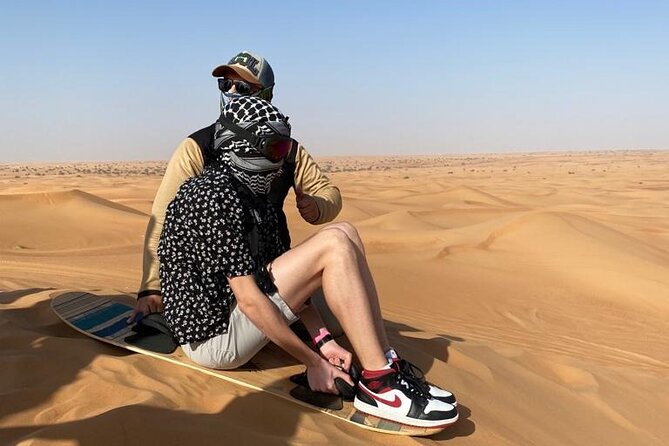 Dubai Unique Sunset Combo: 4WD and Quad Bike Red Dunes Safari - Sandboarding: The Fun Part That Doesn’t Require Balance Skills Like a Pro