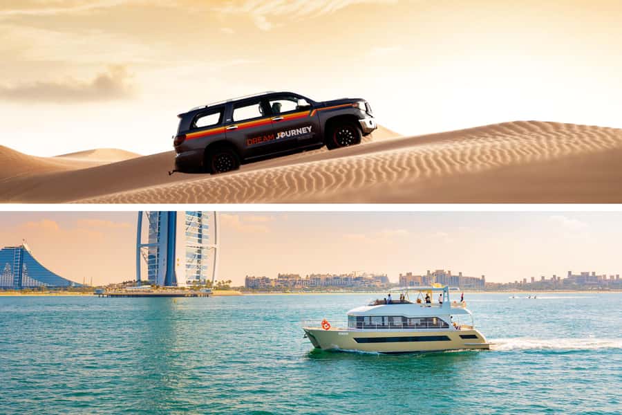 Dubai Waves & Dunes: Luxury Yacht Cruise w/ Red Dunes Safari - Lahbab Red Dunes dune bashing: fun, fast, and not for the faint