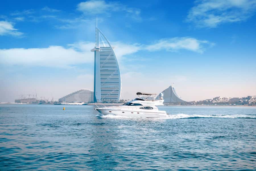 Dubai Yacht Tour - Boat Trip upto 12 guests Private event - Where You Start: Serene Yachts and the Dubai Harbour Tip