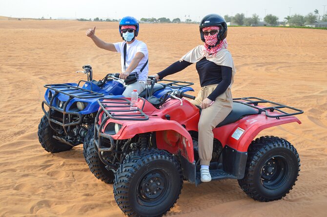 Evening Desert Safari with Quad Bike, BBQ Dinner and Camel Ride - A Thrill-First Evening Plan in the Lahbab Desert