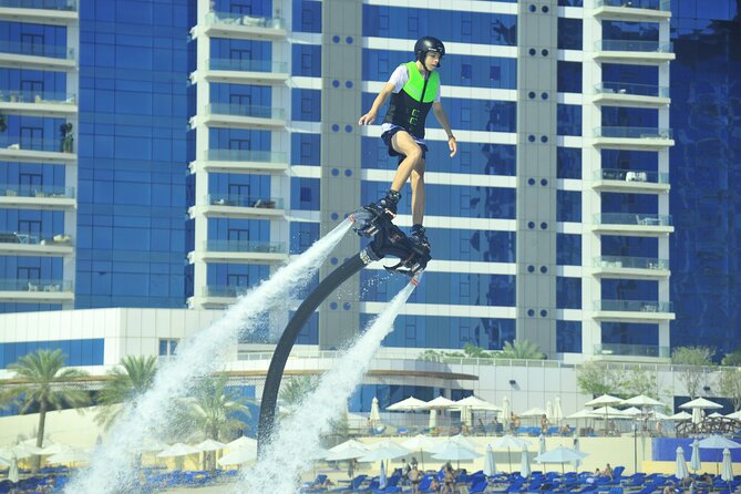 Flyboard Activity in Dubai - Safety Setup You Can Feel: Helmet, Lifejacket, and Instructor Power Control