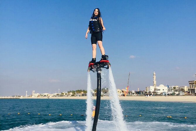 Flyboard Experience in Dubai - 30min - Gear Up With Helmet Hearing System, Safety Jacket, and Changing Comfort