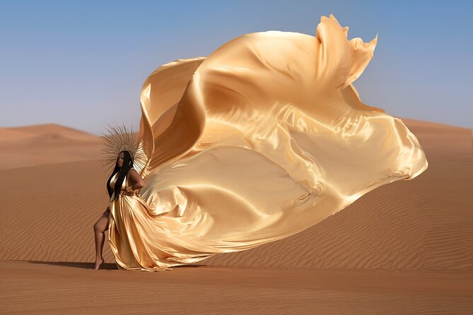 Flying dress photoshoot activity in Dubai - Hotel pickup and the pre-shoot glam setup