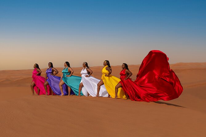 Flying dress photoshoot activity in Dubai - Photo delivery: fast download for everything, editing for your top picks