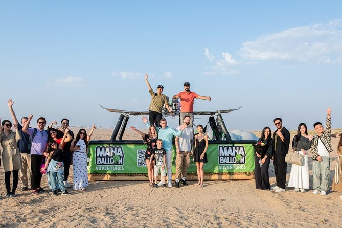 Hot Air Balloon Ride with Pickup and Drop off - Floating above Dubai dunes at sunrise