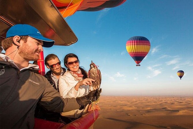 Hot Air Balloon Sunrise Tour with free transport in Dubai - Deluxe and VIP add-ons: camel ride and falcon photo, the good and the awkward