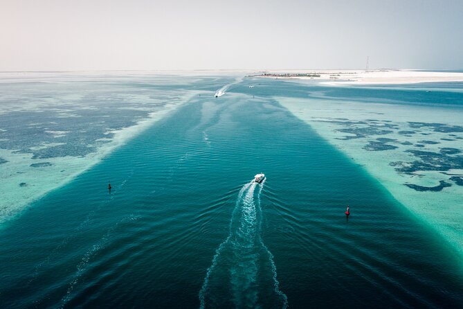 Island Hopping Sharing-4 hours trip - Skyline views first: Qasr Al Watan and Etihad Towers from the water