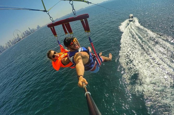 Jumeirah Beach Parasailing Experience in Dubai - Meeting point reality: Dubai Marina, then water transport to the parasail boat