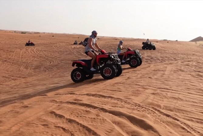 Morning/Evening 4x4 Desert Safari, CamelRide & Sandboarding - High Red Dunes Lahbab: Dune Bashing, Sandboarding, and a Middle-of-Desert Photo Point