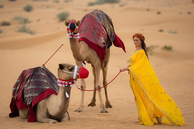 Morning Red Dunes with Camel Ride, Sandboarding and Refreshments - Falcon photo in winter, then camel riding at the camp