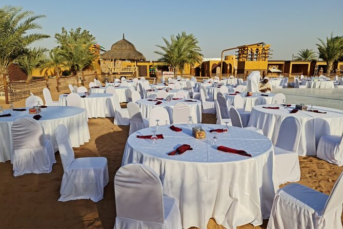 Premium Red Dunes Safari | Camel Ride | Dune Bashing | Sand Ski - Tanoura, Fire, Khaleeji, and Belly Dance After Dinner