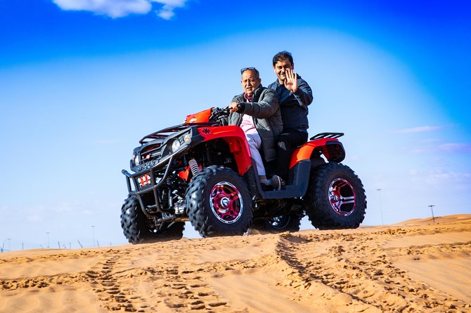 Quad Bike & Premium Desert Safari, with BBQ Dinner with 6 shows - Dune Bashing, Sand Boarding, and Sunset Photo Stops