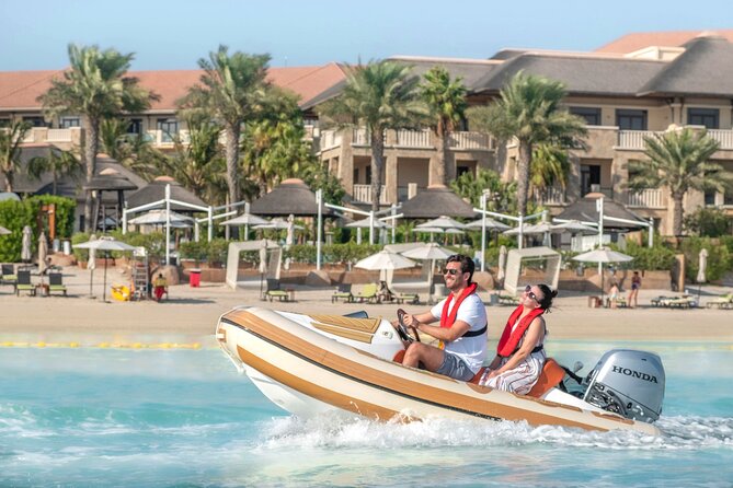 Self-Drive Speedboat Tour in Dubai - JBR beach on the return: the busy shoreline moment