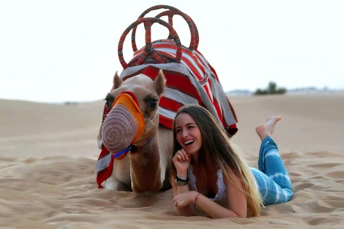 Sunset Camel Trek & Red Dunes Safari with BBQ at Al Khayma Camp From Dubai - Dinner Under the Stars: BBQ Buffet and the Belly Dance plus Tanoura Shows