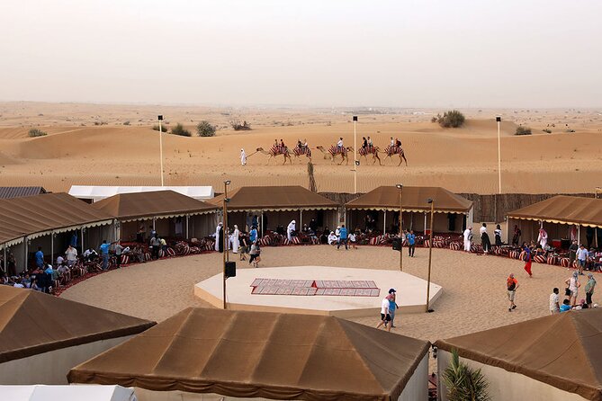 Sunset Camel Trek & Red Dunes Safari with BBQ at Al Khayma Camp From Dubai - 4x4 Land Cruiser and Dune Bashing, with Comfort in Mind