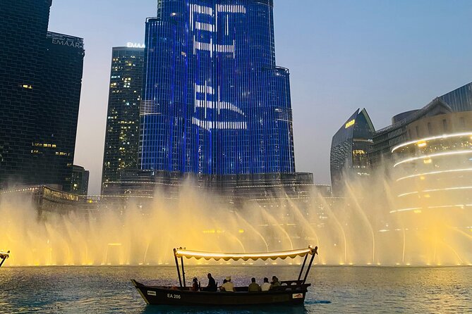 Traditional Abra Ride and Dubai Fountain Show at Burj Lake - Souk Al Bahar From the Lake: A Downtown View You Don’t Get on Foot