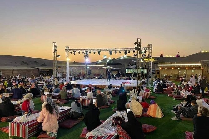VIP Desert Safari Camel Ride Sand Boarding & BBQ Dinner - Live entertainment plus a 7-course BBQ dinner: what you get and how to plan your appetite