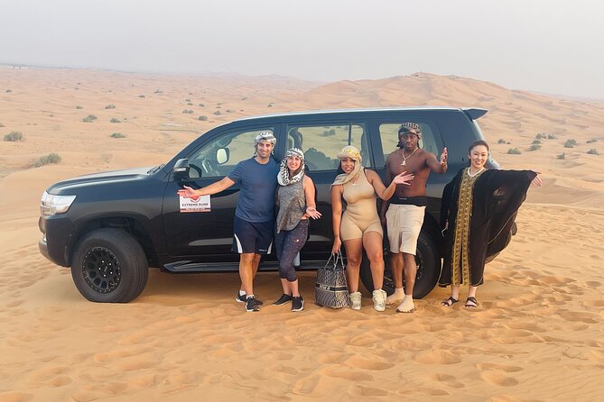 VIP Desert Safari with High Red Dune Bashing & Live BBQ Dinner - BBQ Dinner With Veg and Non-Veg Options, Plus Unlimited Beverages