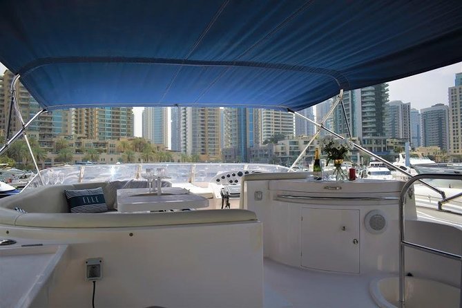 Yacht Trip Dubai : Book 56 ft Premium Yacht up to 21 people - Stop Two: Sail-Like Skyscrapers and the Burj Al Arab Area